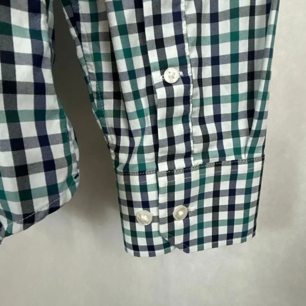 Bonobos Slim Fit Button Front Shirt Mens Sz Large Navy Blue Green White Plaid Lo - Picture 4 of 7